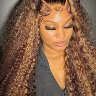 Sunset Blonde Ombré Deep Wave HD Transparent Wig The Hair Pusher