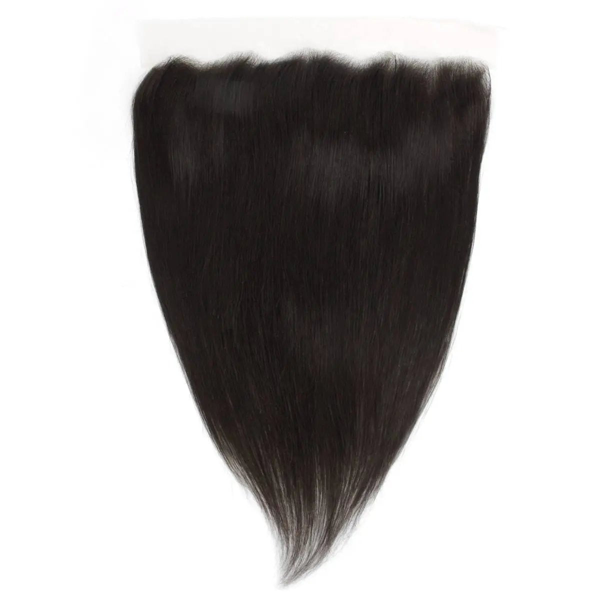 Brazilian straight 13x4 transparent lace human hair frontal extension from The Hair Pusher, showing the lace and hair texture.
