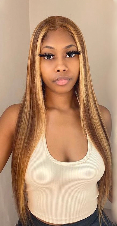 Blonde Ombré Highlight Bone Straight HD Lace Wig: THE HAIR PUSHER PREMIUM LUXE HAIR
