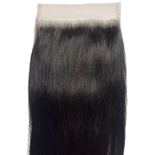 Straight 6x6 HD lace human hair closure from THE HAIR PUSHER PREMIUM LUXE HAIR, showing fine lace and high-quality straight hair.