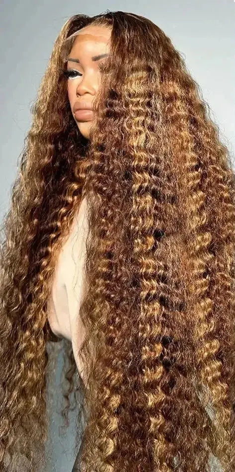 Sunset Blonde Ombré Deep Wave HD Transparent Wig The Hair Pusher