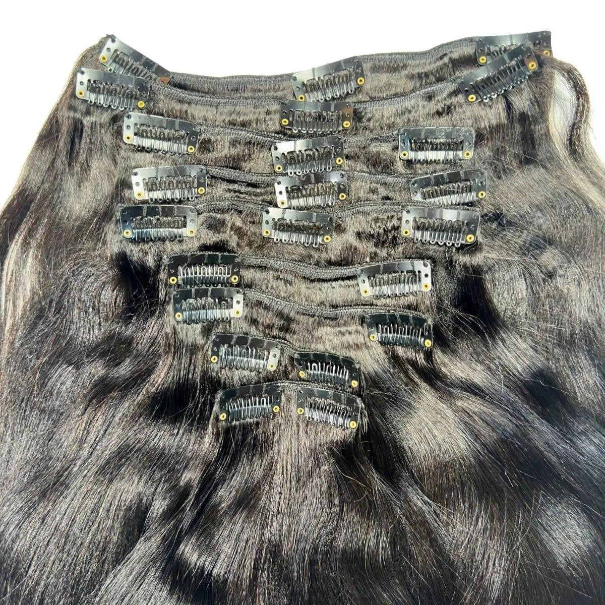 Yaki Straight Clip-In 100% Human Hair  Extensions The Hair Pusher