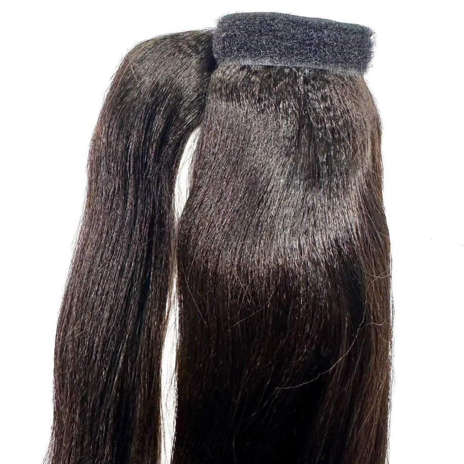 Yaki Straight 100% Human Hair Ponytail Extension Private Label