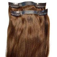 Medium Brown Seamless Clip-In 100% Human Hair Extensions The Hair Pusher