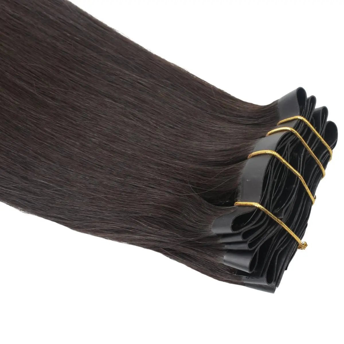 Raw Straight Seamless Clip-In 100% Human Hair Extensions Private Label
