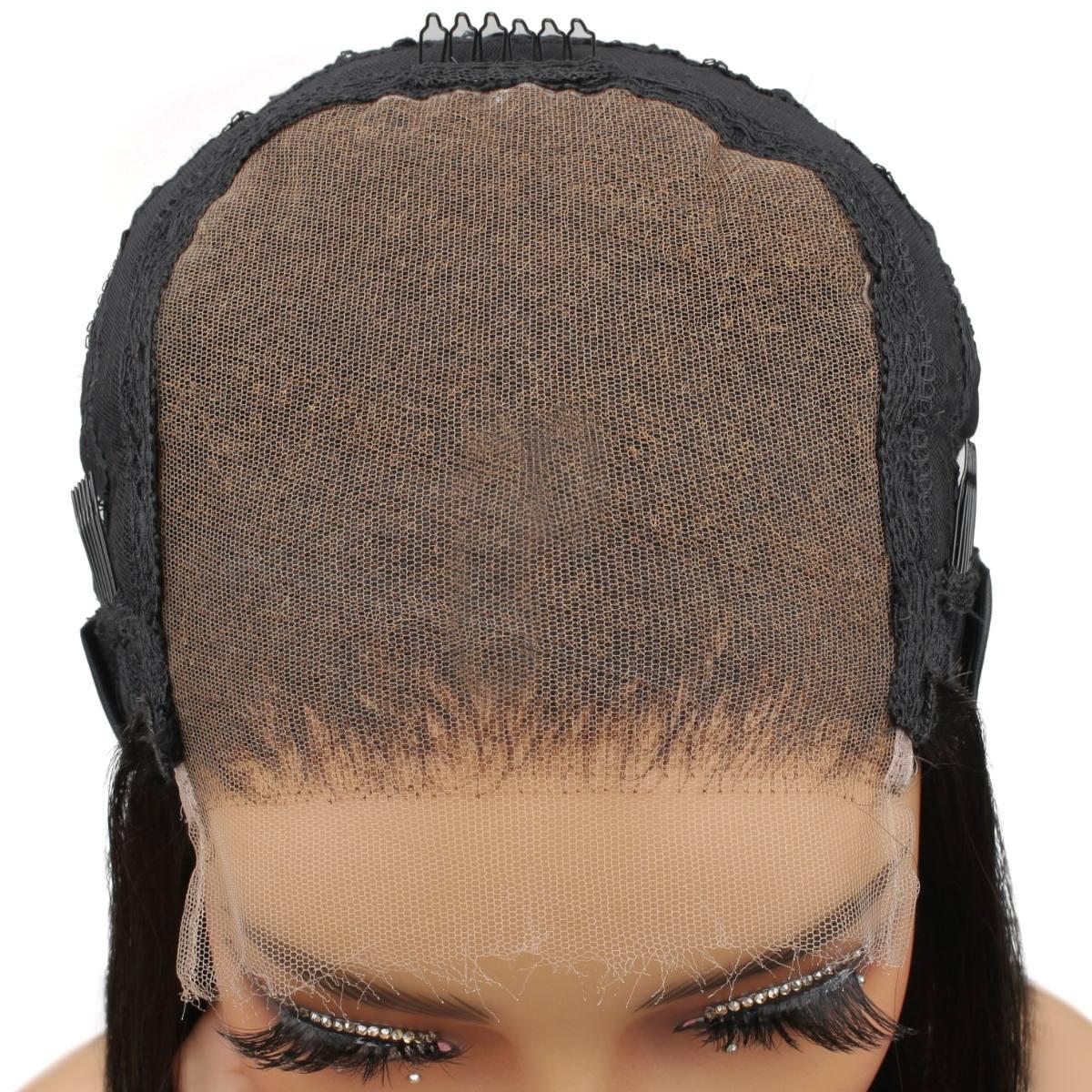 Straight 5x5 HD lace closure bob wig made of 100% human hair by THE HAIR PUSHER PREMIUM LUXE HAIR, displayed on a mannequin.
