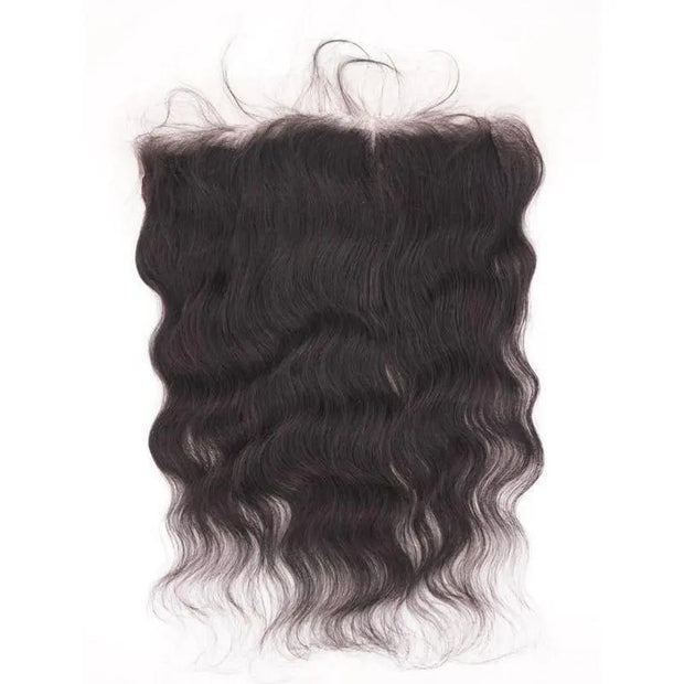 Loose wave 13x4 HD lace human hair frontal extension by THE HAIR PUSHER PREMIUM LUXE HAIR, showing detailed lace and wavy hair texture.