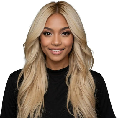 Raw Blonde Straight Seamless Clip-In 100% Human Hair Extensions Private Label