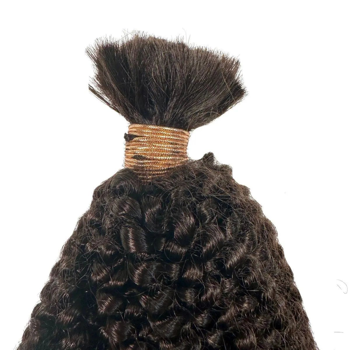 Afro Kinky Bulk 100% Human Braiding Hair by THE HAIR PUSHER PREMIUM LUXE HAIR, 16" and 20" natural 1B color.