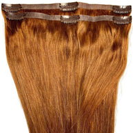 Auburn Seamless Clip-In 100% Human Hair Extensions Private Label