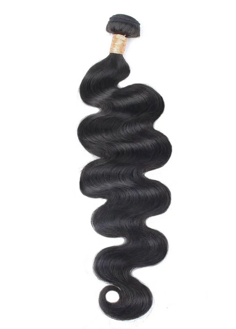Brazilian Body Wave 100% human hair extensions bundle from THE HAIR PUSHER PREMIUM LUXE HAIR with natural body wave texture.