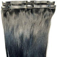 Natural Black Seamless Clip-In 100% Human Hair Extensions The Hair Pusher