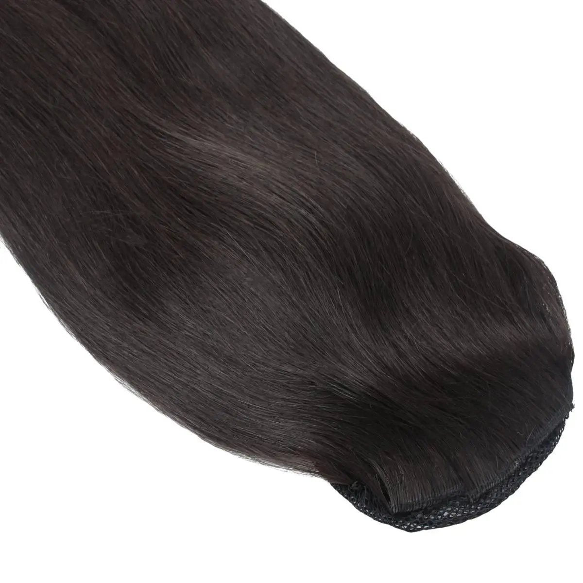 Raw straight 100% human hair ponytail extension by THE HAIR PUSHER PREMIUM LUXE HAIR, 26-inch length, 180g weight, natural and sleek.