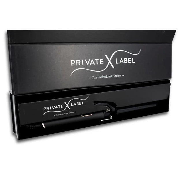 Ceramic curling iron from THE HAIR PUSHER PREMIUM LUXE HAIR, a hair styling tool with a sleek design for curling hair.