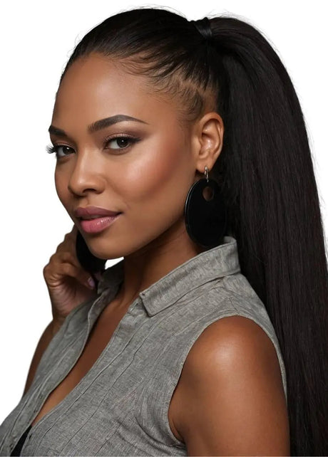 Yaki Straight 100% Human Hair Ponytail Extension Private Label