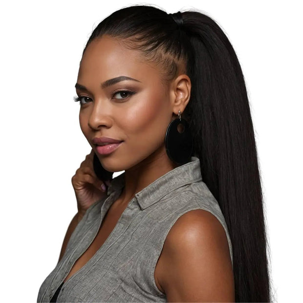 Yaki Straight 100% Human Hair Ponytail Extension Private Label
