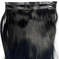Jet Black Seamless Clip-In 100% Human Hair Extensions Private Label