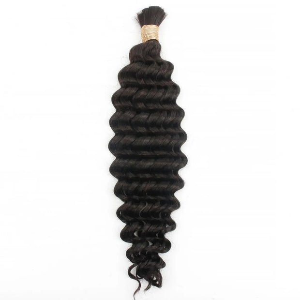 Deep Wave Bulk 100% Human Braiding Hair Private Label