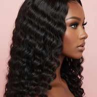Deep Wave 4x4 Transparent Lace 100% Human Hair Closure Wig The Hair Pusher