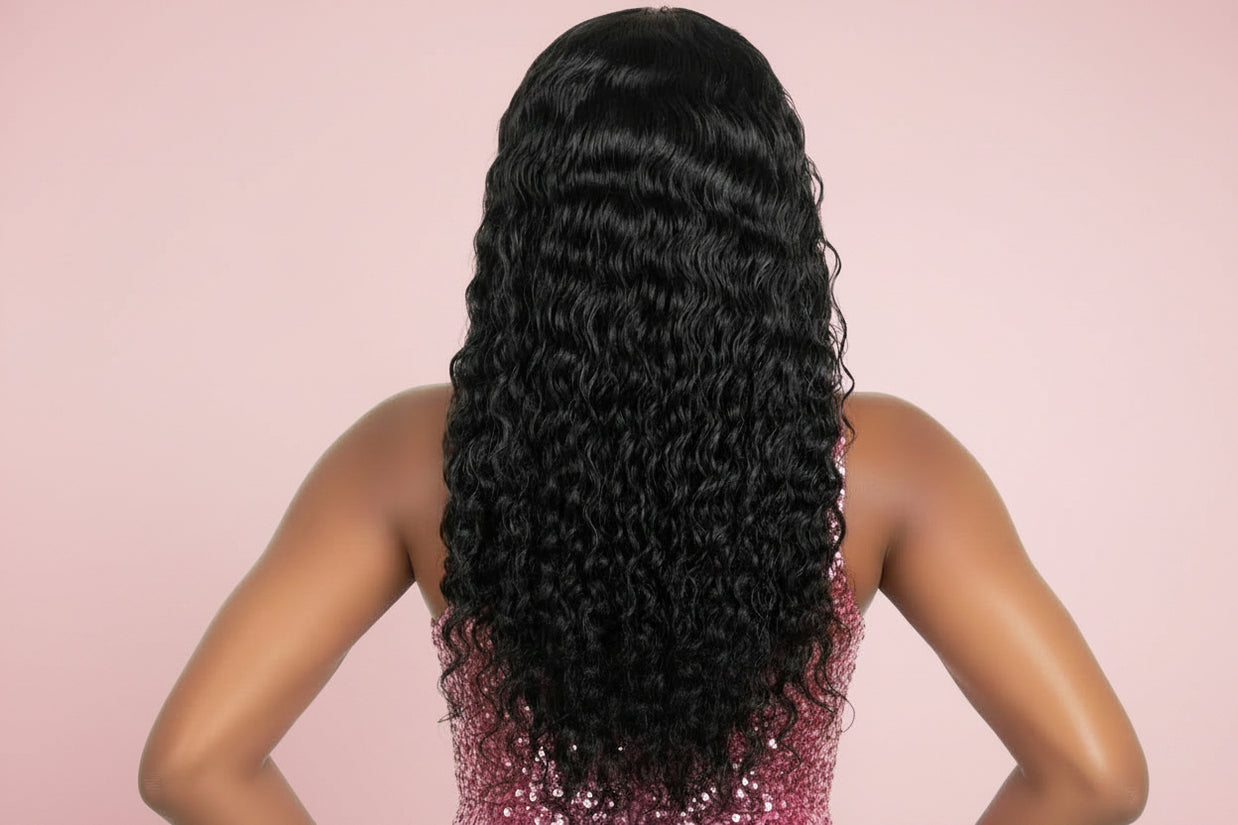 Deep Wave 4x4 Transparent Lace 100% Human Hair Closure Wig The Hair Pusher