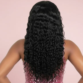 Deep Wave 4x4 Transparent Lace 100% Human Hair Closure Wig The Hair Pusher