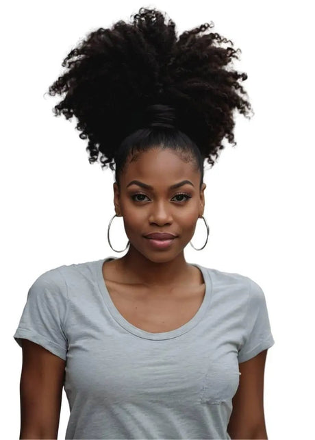 Afro Kinky Curly 100% Human Hair Ponytail Extension Private Label
