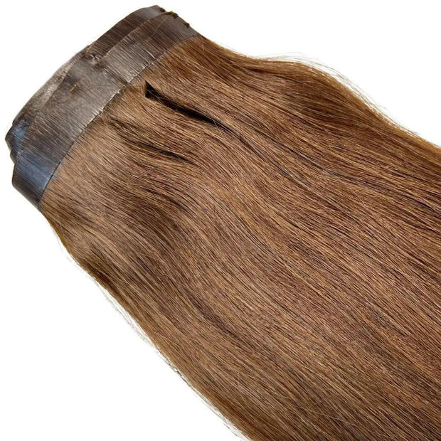 Medium Brown Seamless Clip-In 100% Human Hair Extensions The Hair Pusher