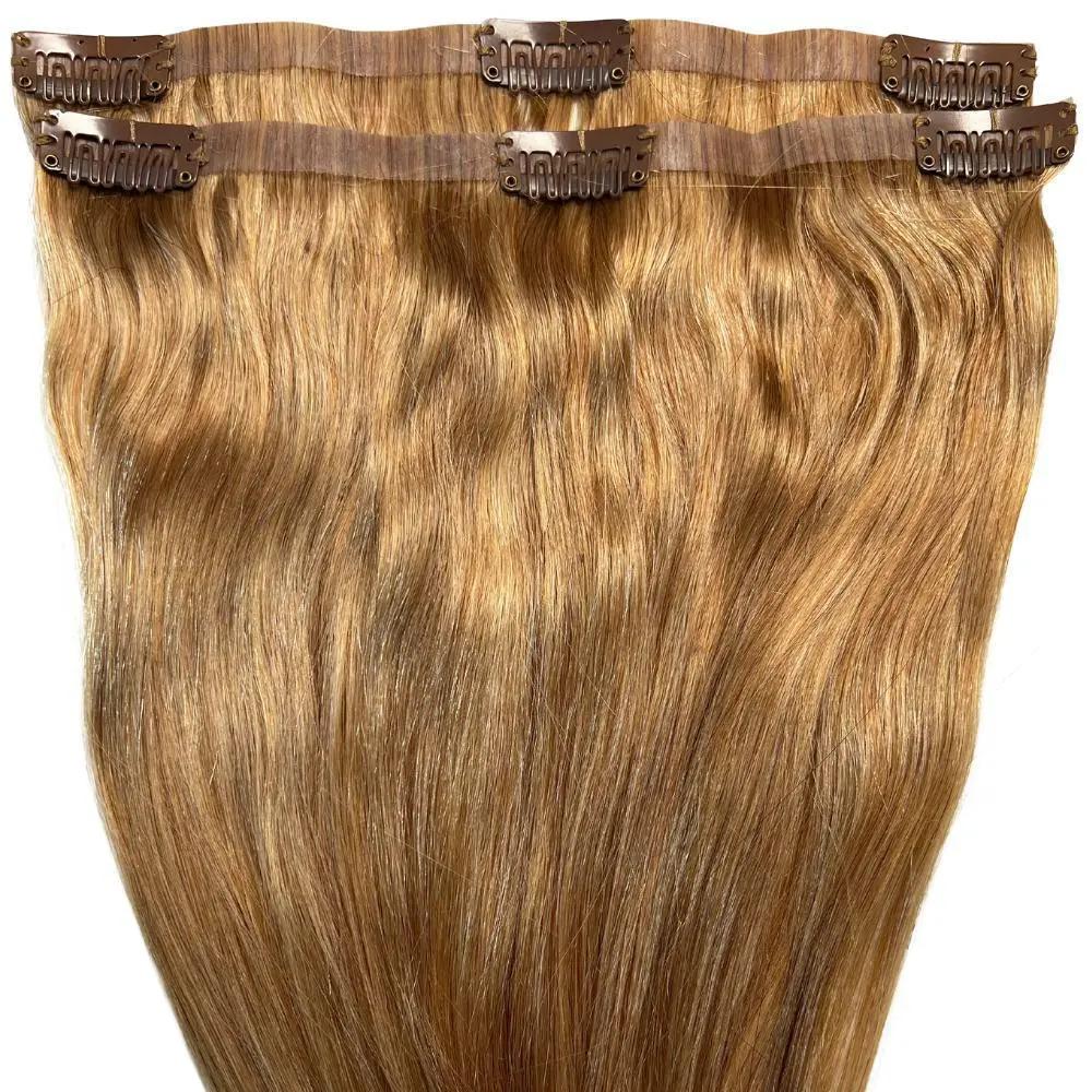 Honey Blonde Seamless Clip-In 100% Human Hair Extensions The Hair Pusher