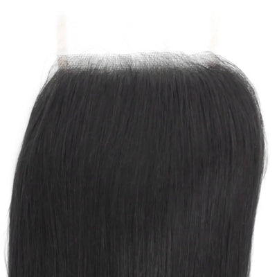 Brazilian Silky Straight 4x4 Transparent Lace Human Hair Closure Private Label