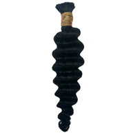 Jet Black Deep Wave Bulk 100% Human Braiding Hair Private Label