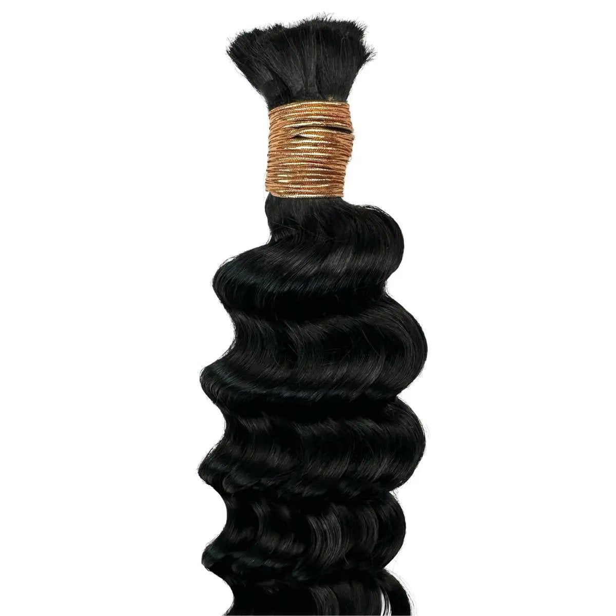 Jet Black Deep Wave Braiding Hair by THE HAIR PUSHER PREMIUM LUXE HAIR in 16