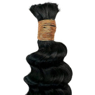 Jet Black Deep Wave Bulk 100% Human Braiding Hair Private Label