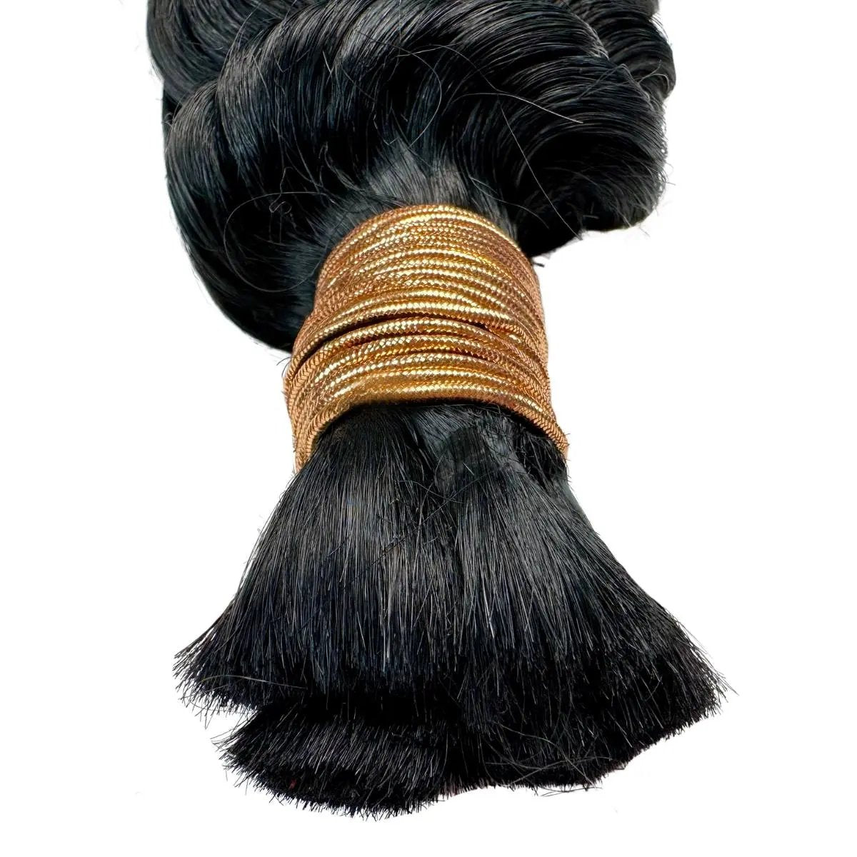 Jet Black Deep Wave Braiding Hair by THE HAIR PUSHER PREMIUM LUXE HAIR, 100% human hair, bulk, in 16