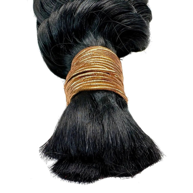 Jet Black Deep Wave Bulk 100% Human Braiding Hair Private Label