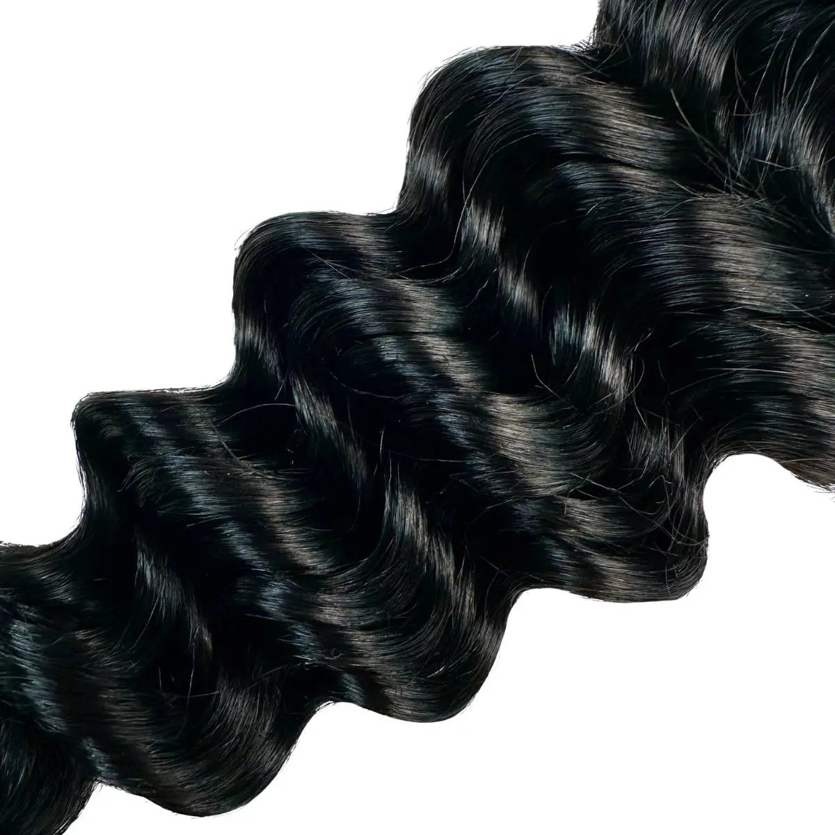Jet Black Deep Wave Braiding Hair by THE HAIR PUSHER PREMIUM LUXE HAIR, 100% human, bulk 16