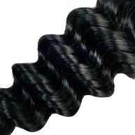Jet Black Deep Wave Bulk 100% Human Braiding Hair Private Label