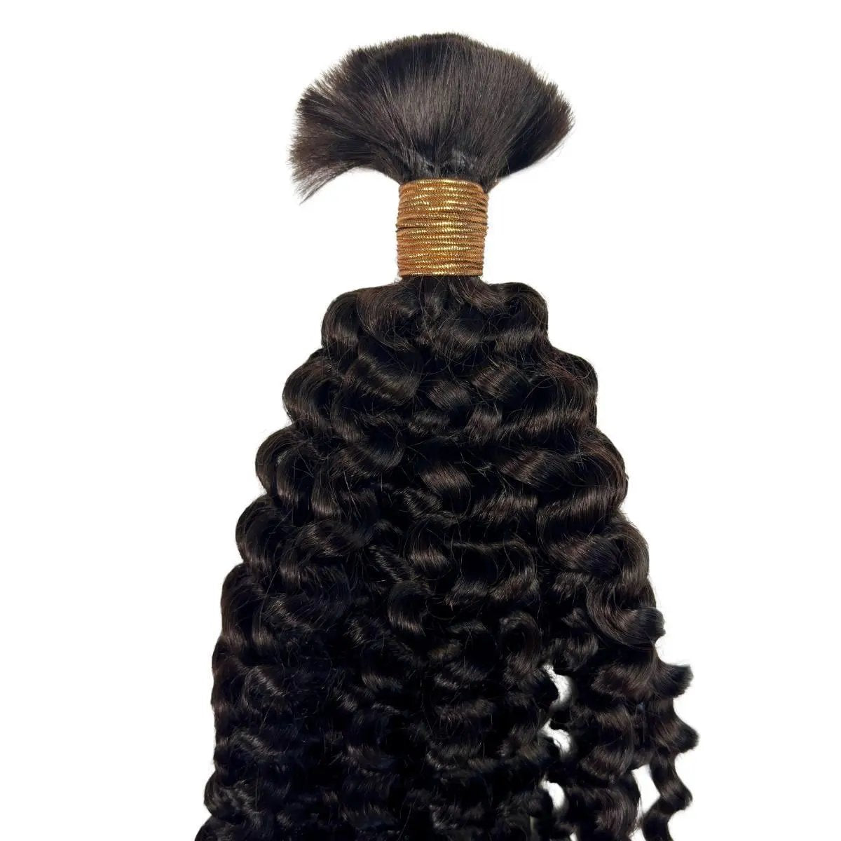 Kinky Curly bulk human braiding hair by THE HAIR PUSHER PREMIUM LUXE HAIR in 16