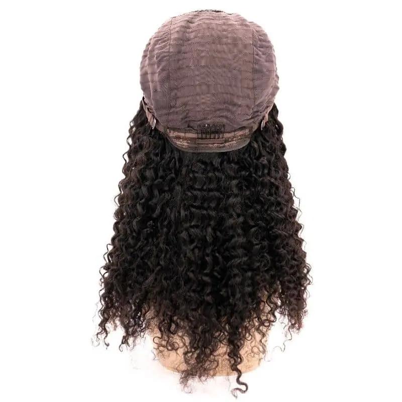 Kinky Curly 4x4 Transparent Lace 100% Human Hair Closure Wig Private Label