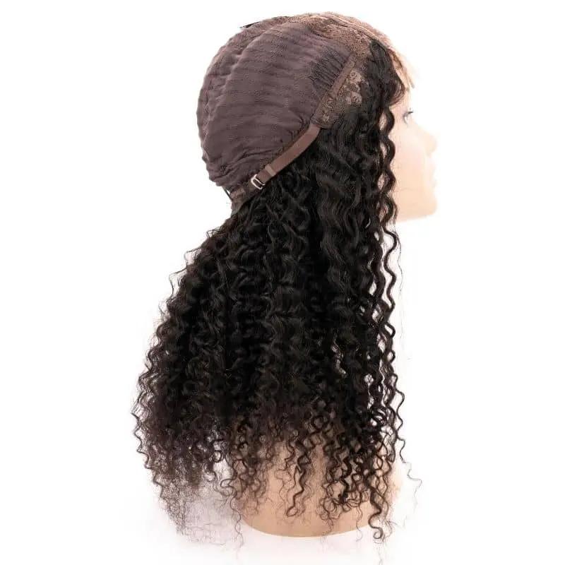 Kinky Curly 4x4 Transparent Lace 100% Human Hair Closure Wig Private Label