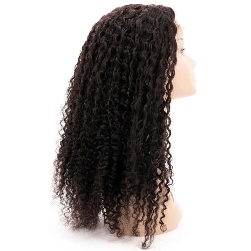 Kinky Curly 4x4 Transparent Lace 100% Human Hair Closure Wig Private Label