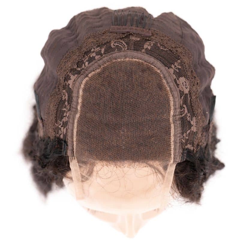Kinky Curly 4x4 Transparent Lace 100% Human Hair Closure Wig Private Label
