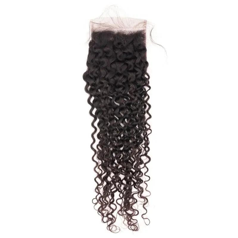 Kinky Curly 4x4 Transparent Lace Human Hair Closure Private Label