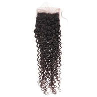 Kinky Curly 4x4 Transparent Lace Human Hair Closure Private Label