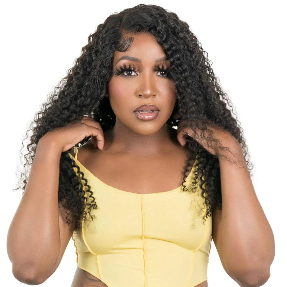 Kinky Curly 4x4 Transparent Lace 100% Human Hair Closure Wig Private Label