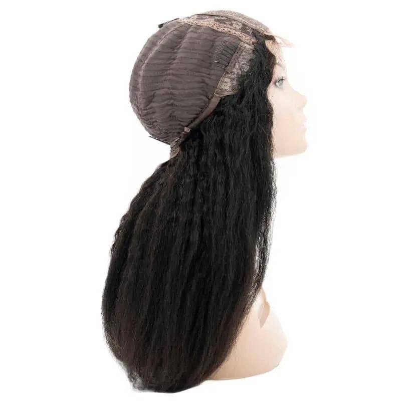 Kinky Straight 4x4 Transparent Lace 100% Human Hair Closure Wig Private Label