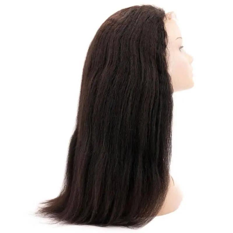 Kinky Straight 4x4 Transparent Lace 100% Human Hair Closure Wig Private Label