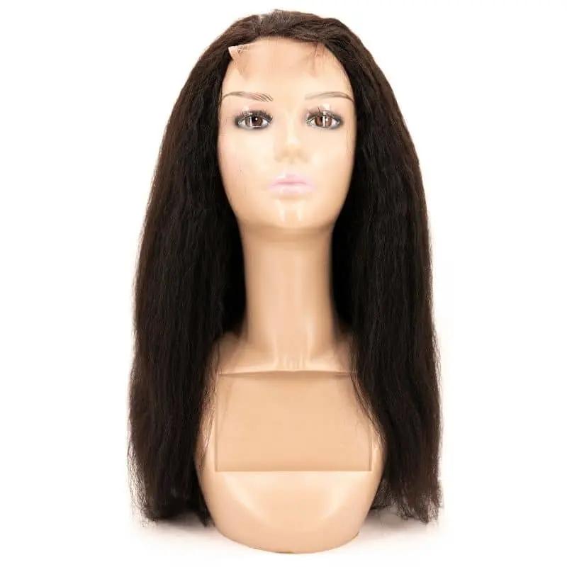 Kinky Straight 4x4 Transparent Lace 100% Human Hair Closure Wig Private Label