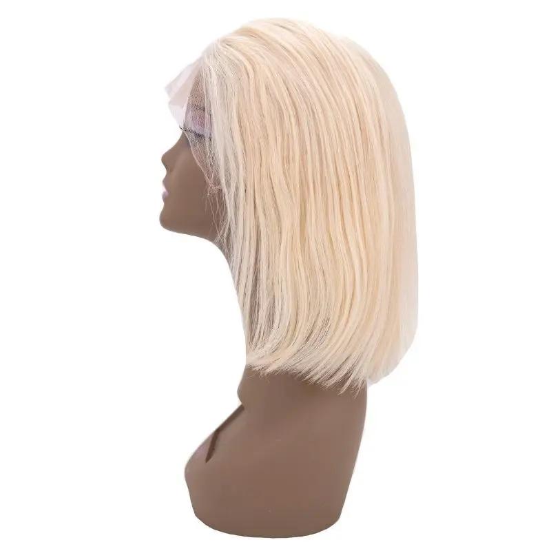 Blonde Straight 13x4 Transparent Lace 100% Human Hair Bob Wig Private Label