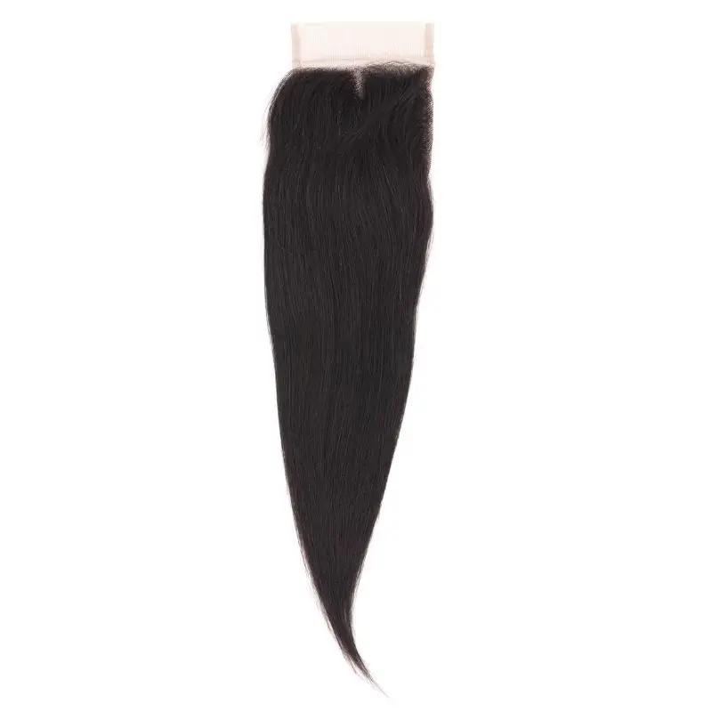 Malaysian Straight 4x4 Transparent Lace Human Hair Closure Private Label