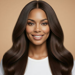 Medium Brown Seamless Clip-In 100% Human Hair Extensions The Hair Pusher